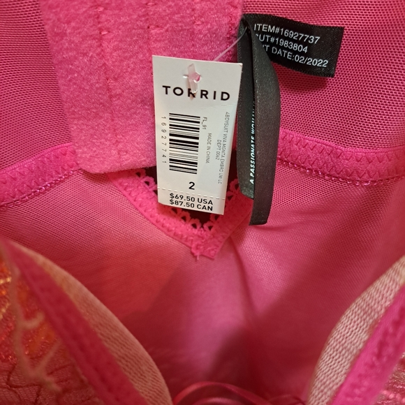 Torrid lingerie size 2 (2x) pink nwt - Picture 2 of 3